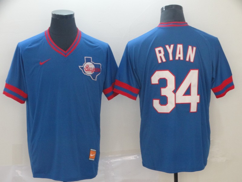 Men Texas Rangers 34 Ryan Blue Game Nike MLB Jerseys